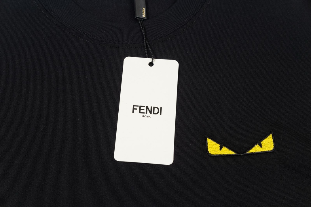 140 芬迪/Fendi 夏季新品 小怪兽眼睛刺绣圆领短袖T恤