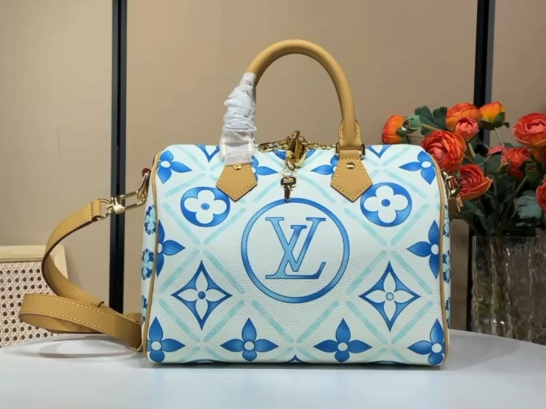 Louis Vuitton LV Speedy Sacs À Main Bleu Série d’été M11264