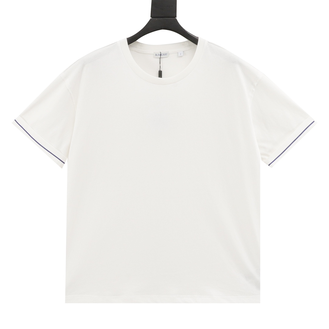 Burberry/Burberry Cuff Web Printed Round Neck Short Sleeves [La primera serie del nuevo diseñador de Burberry, que util…