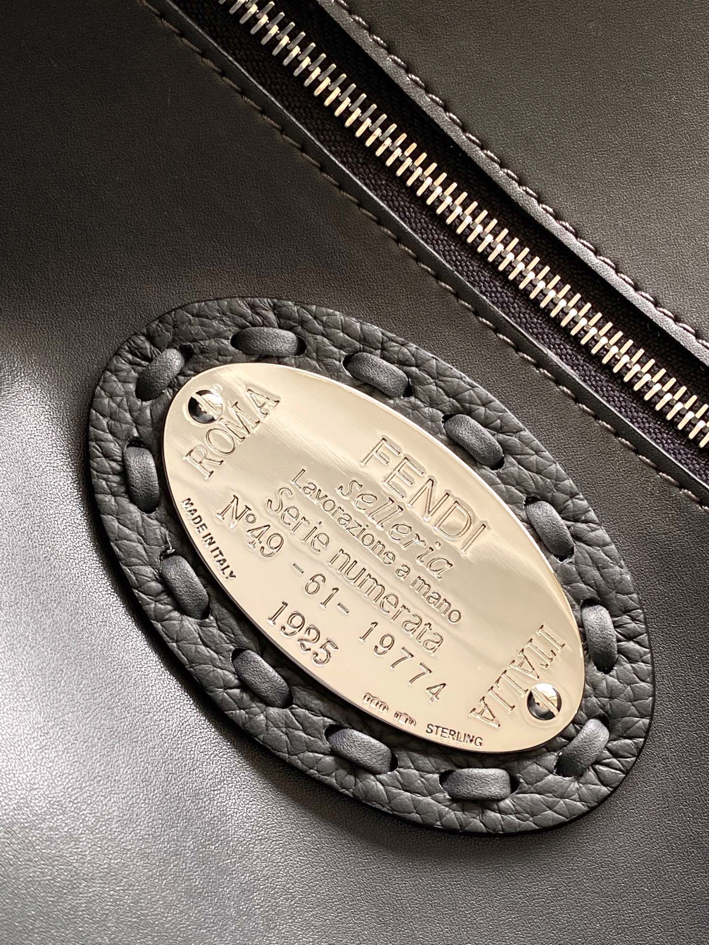 Fendi Baguette Medium Gray Leather Shoulder Bag, Classic Design 6 i1717654557 3600 5