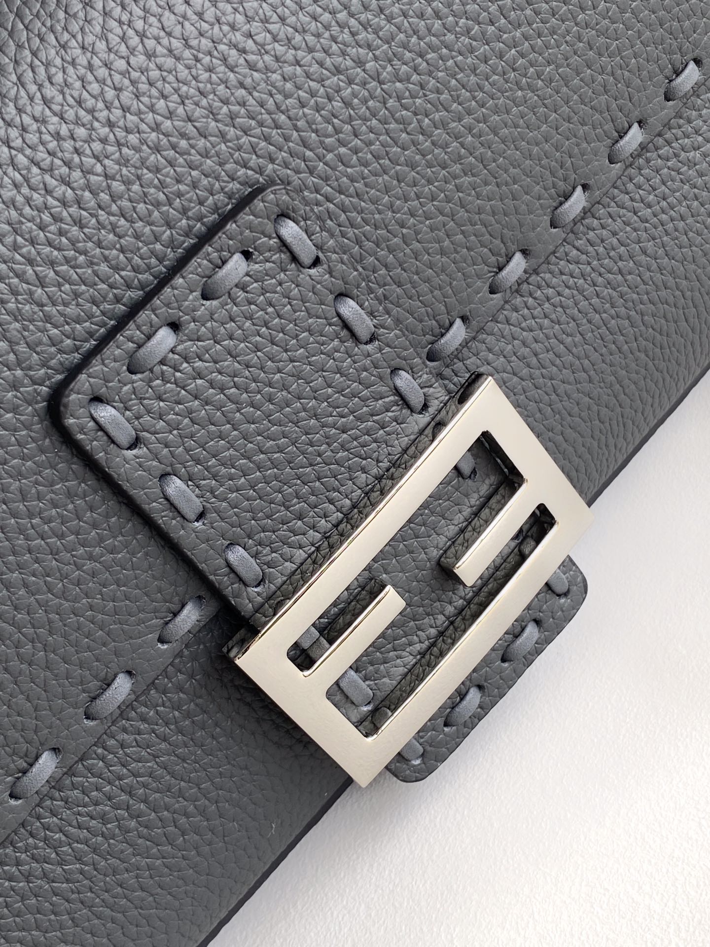 Fendi Baguette Medium Gray Leather Shoulder Bag, Classic Design 9 i1717654557 9656 8