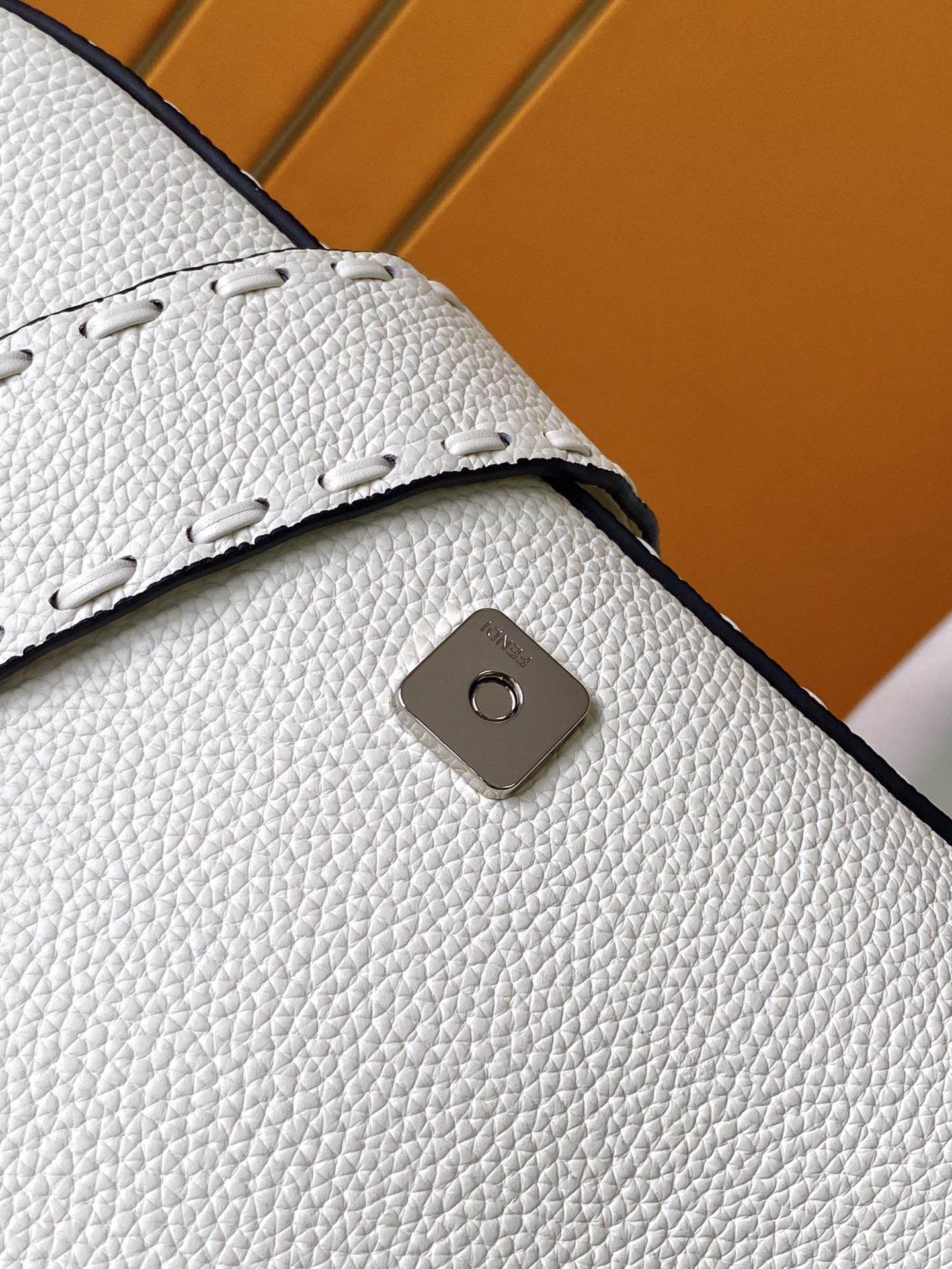 Fendi Baguette Medium White Leather Shoulder Bag - Chic and Timeless Design 10 i1717654652 6149 8