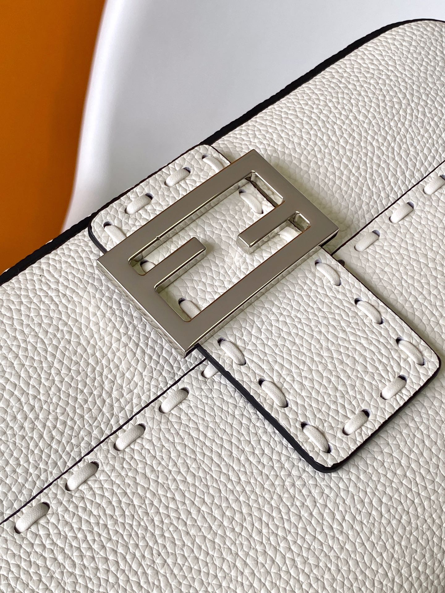 Fendi Baguette Medium White Leather Shoulder Bag - Chic and Timeless Design 9 i1717654652 8974 7