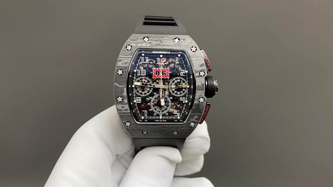 Richard Mille الساعات أسود . وردة روز الذهب أبيض مصقول السراويل الرياضية Mechanical Movement RM021511