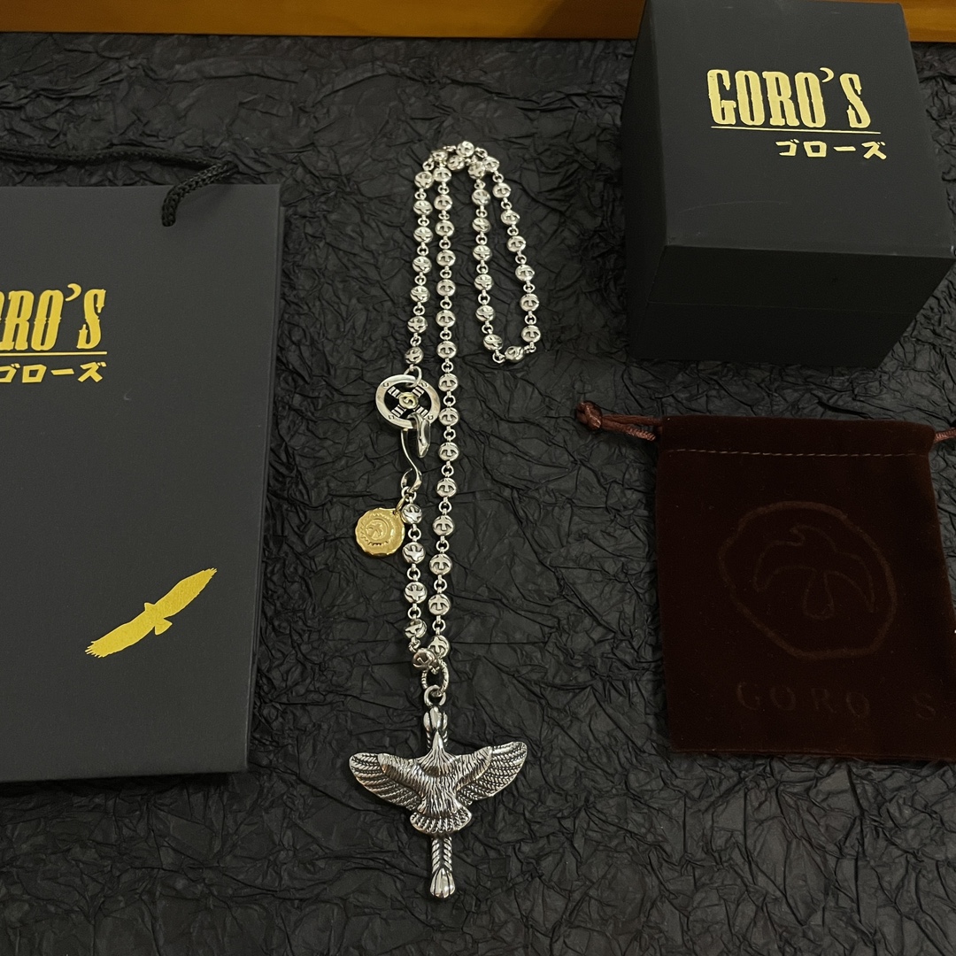 💰150    【新品上架】Goro’s高桥吾郎飞鹰吊坠 经典高桥项链  顶级版本 认准独家拍摄 主攻高端市场 绝对区别普通版本!图片产品细节与ZP一致!原版制作工艺 精工品质 纯手工打造 ~正品开模💝潮流时尚必备 男女均可佩戴 情侣款同款 摇滚朋克泰银风格 复古元素 潮流百搭 官网同款❤️