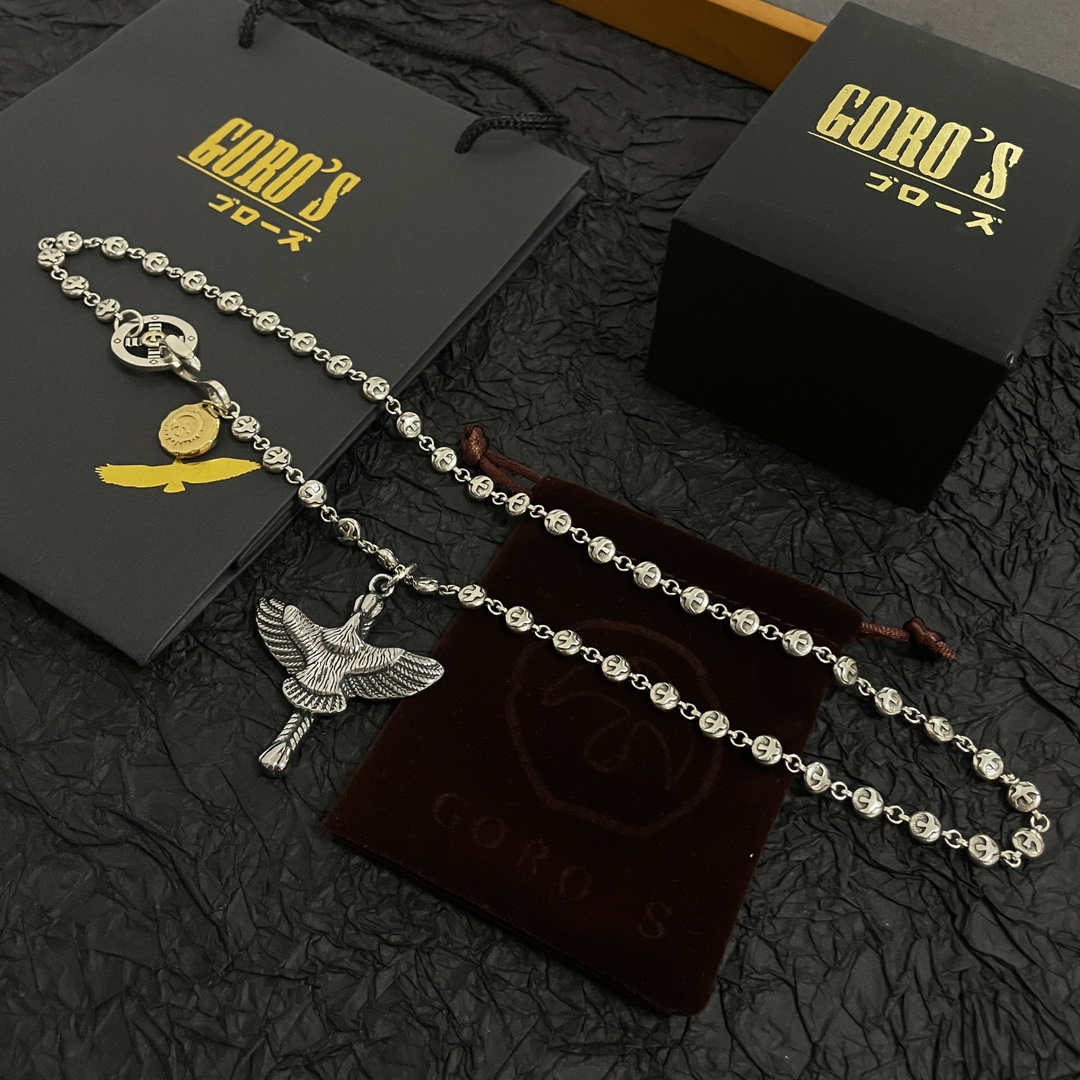 💰150    【新品上架】Goro’s高桥吾郎飞鹰吊坠 经典高桥项链  顶级版本 认准独家拍摄 主攻高端市场 绝对区别普通版本!图片产品细节与ZP一致!原版制作工艺 精工品质 纯手工打造 ~正品开模💝潮流时尚必备 男女均可佩戴 情侣款同款 摇滚朋克泰银风格 复古元素 潮流百搭 官网同款❤️