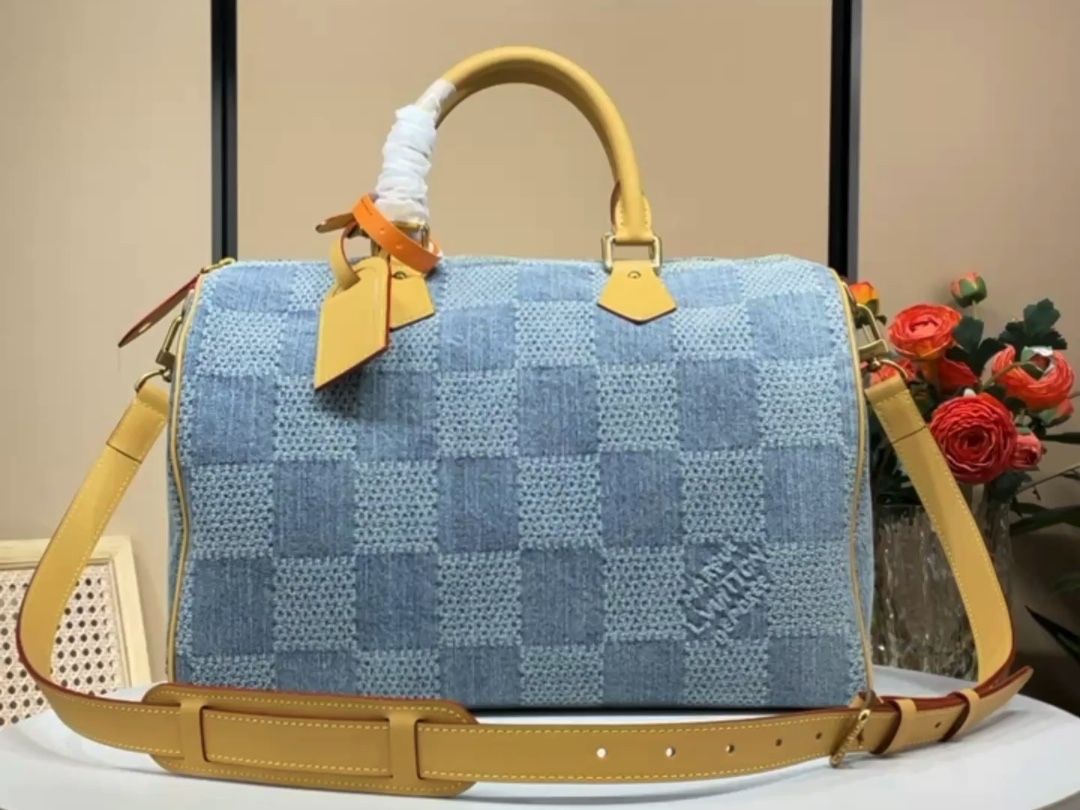 Louis Vuitton LV Speedy Ontwerper
 Tassen handtassen Blauw Gitter N40701