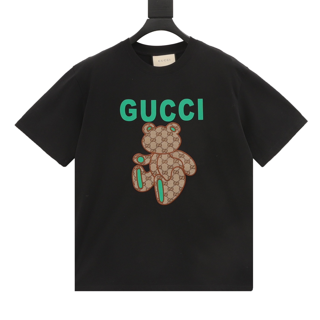 Gucci Odzież T-Shirt Hafty Bawełna dzianina Dzianiny Krótki rękaw