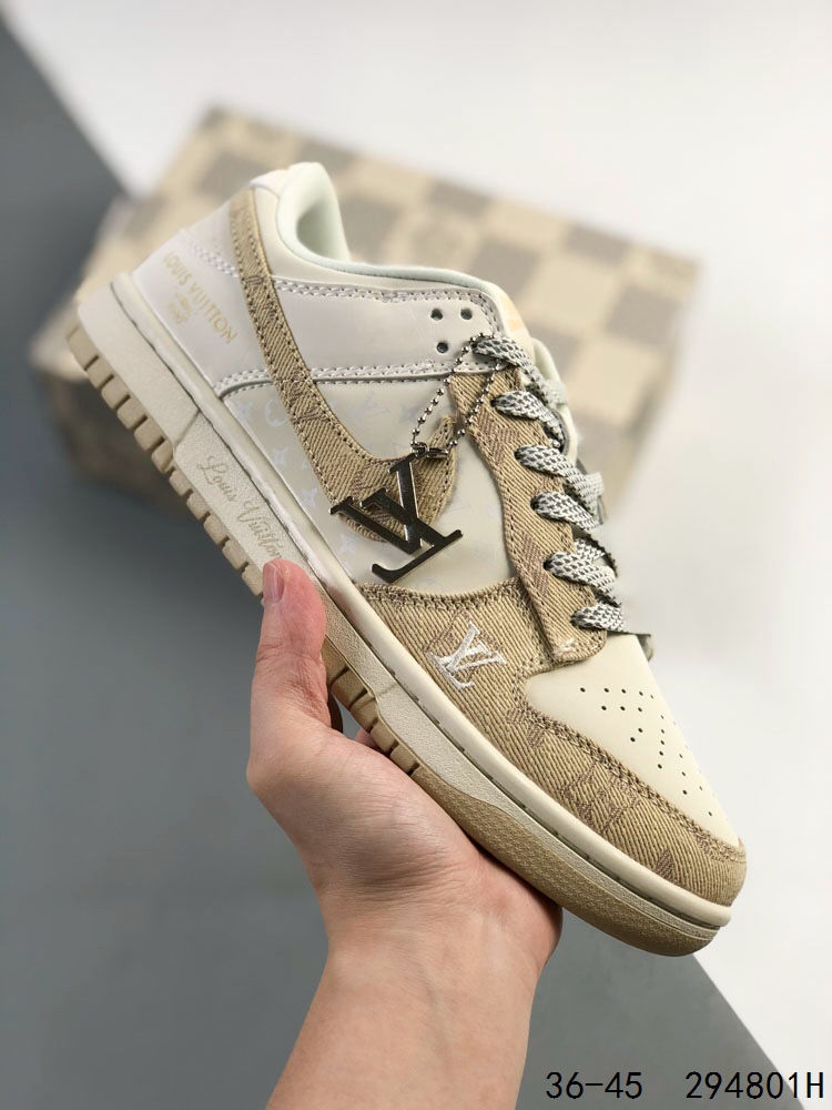 公司级真标带半码！NikeNike SB Dunk Low LV联名 复古低帮休闲运动滑板板鞋。采用脚感柔软舒适ZoomAir气垫，有效吸收滑板等极限运动在落地时带来的冲击力，为街头运动者们提供1