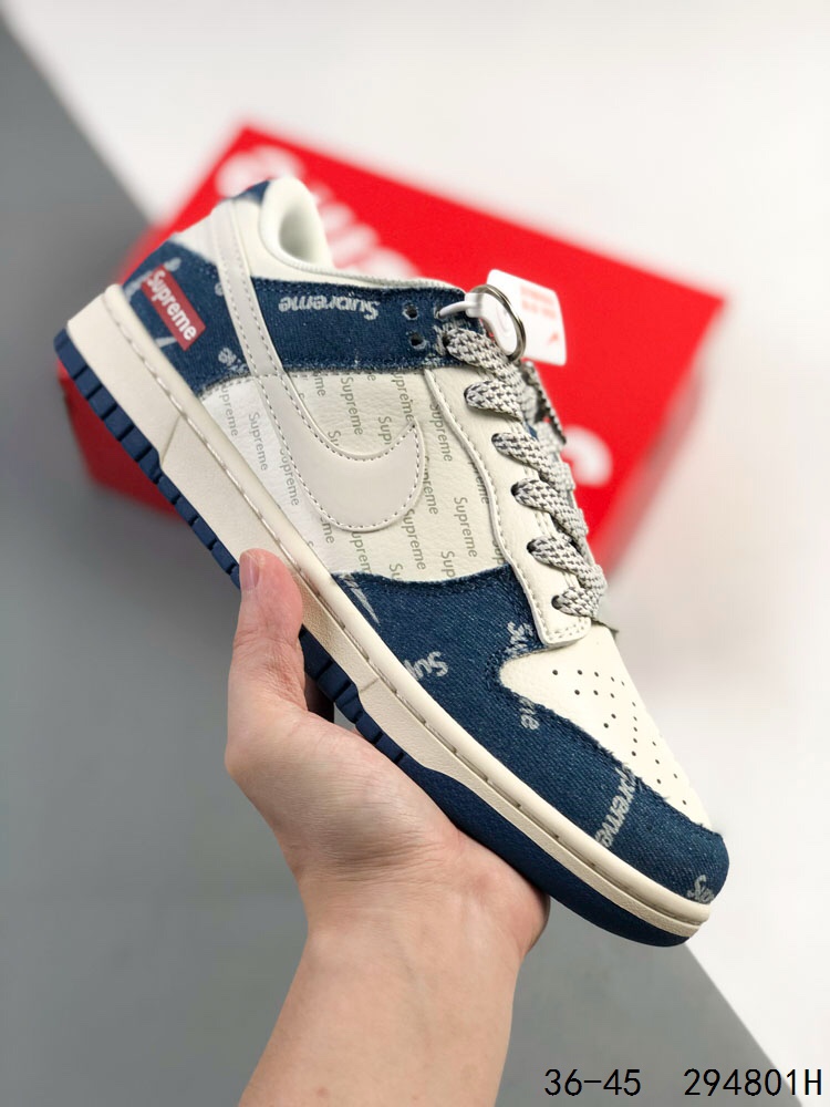 ️ 公司级真标带半码！NikeNike SB Dunk Low LV Suprememe联名 复古低帮休闲运动滑板板鞋。采用脚感柔软舒适ZoomAir气垫，有效吸收滑板等极限运动在落地时带来的冲1