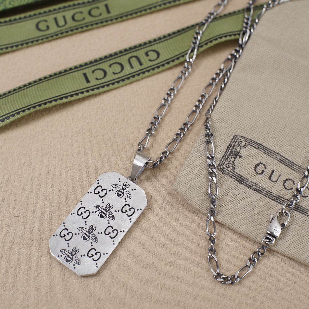 Gucci Jewelry Necklaces & Pendants Fake Cheap best online
 Engraving 925 Silver