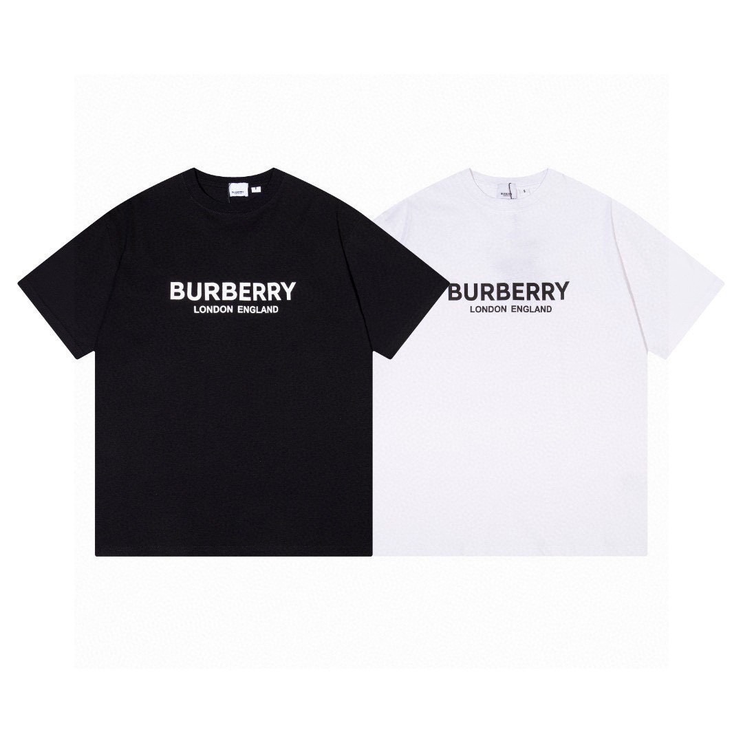 140 巴宝莉/Burberry 夏季新款高端品质 伦敦限定字母logo圆领短袖T恤