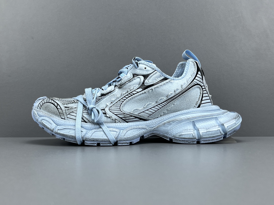 新Plus版巴黎老爹鞋Balenciaga巴黎世家3XL网布系带做旧低帮老爹鞋货号4000尺码35-45