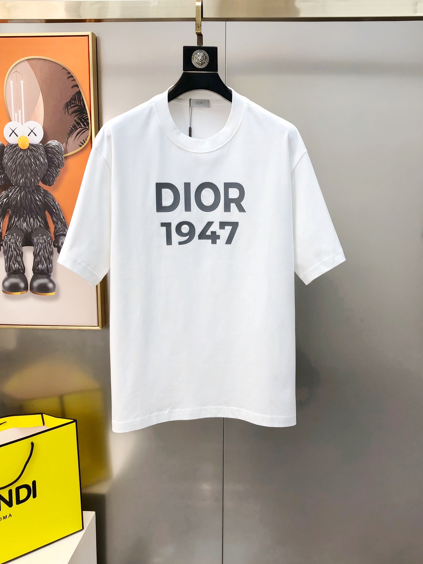 Dior Clothing T-Shirt Black White Men Cotton Spring/Summer Collection Short Sleeve