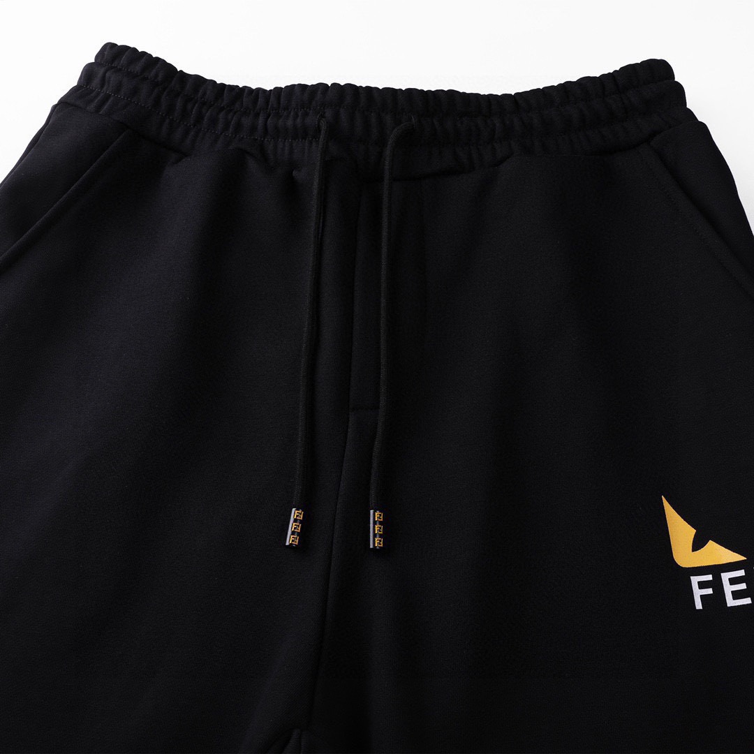 芬迪/Fendi 夏季新款 怪兽眼睛印花字母压胶休闲短裤五分裤