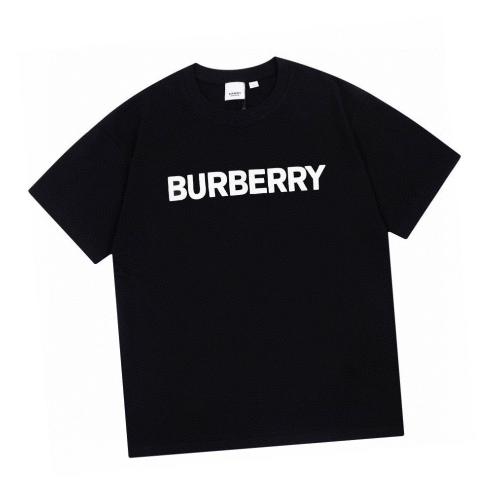 巴宝莉/Burberry 夏季新款高端品质 经典字母发泡印花休闲情侣圆领短袖T恤