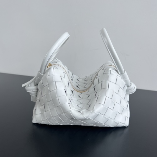 Bottega Veneta White Loop Bag with Intrecciato Weave & Detachable Strap 1 Bottega Veneta White Loop Bag with Intrecciato Weave & Detachable Strap