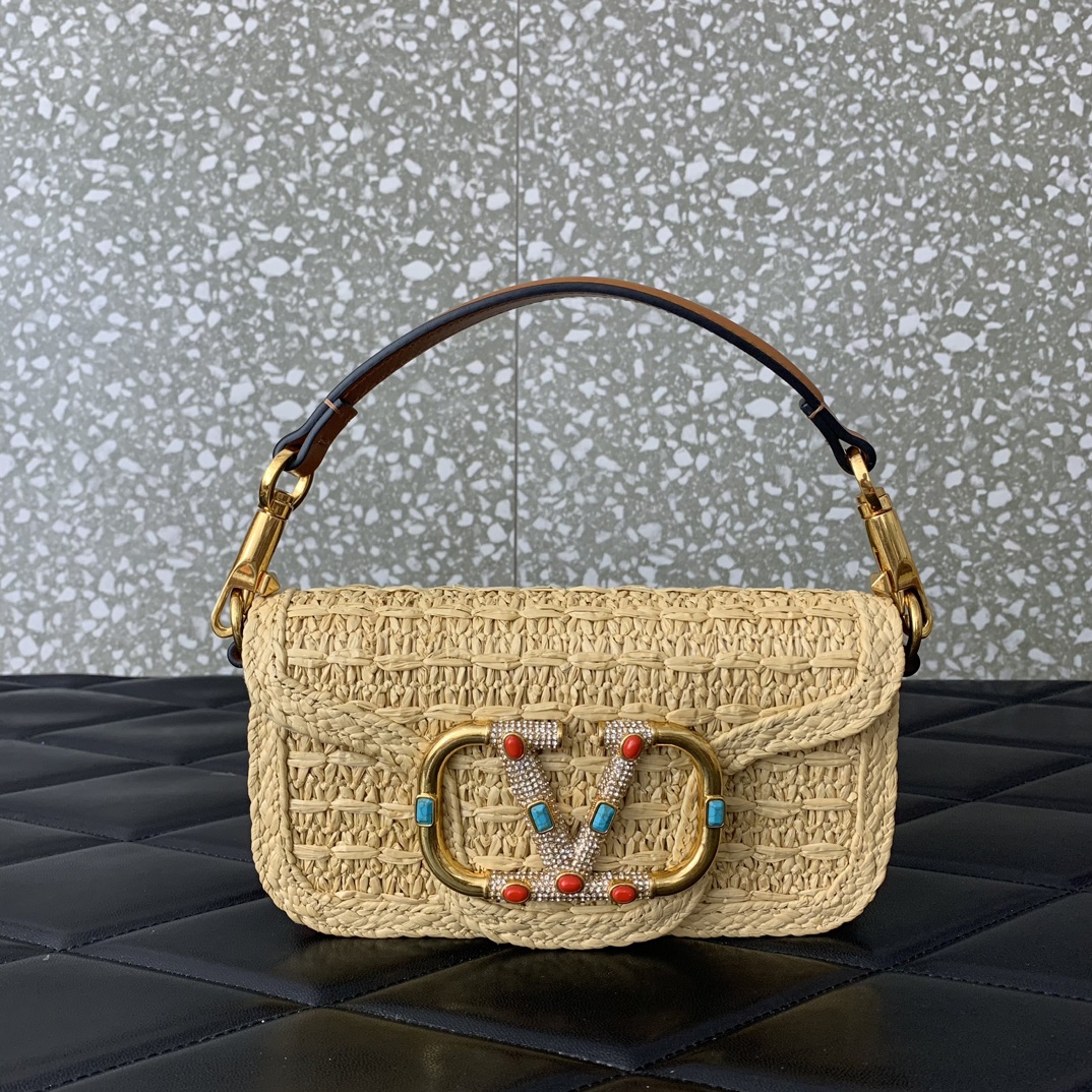 Valentino Tassen handtassen Goud Groen Vintage goud Raffia Kettingen