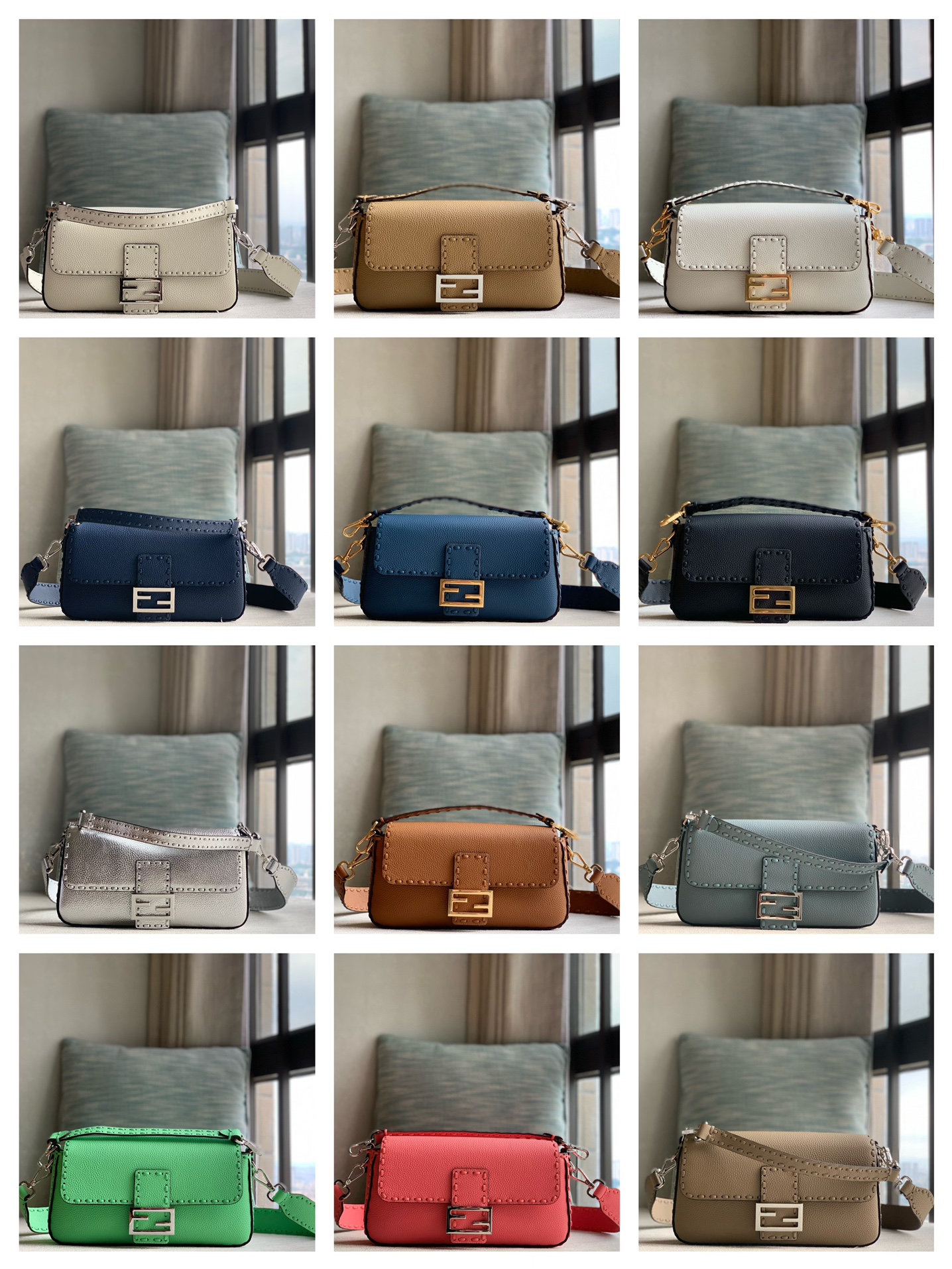 Fendi Baguette series premium calfskin and lychee leather 12all colors