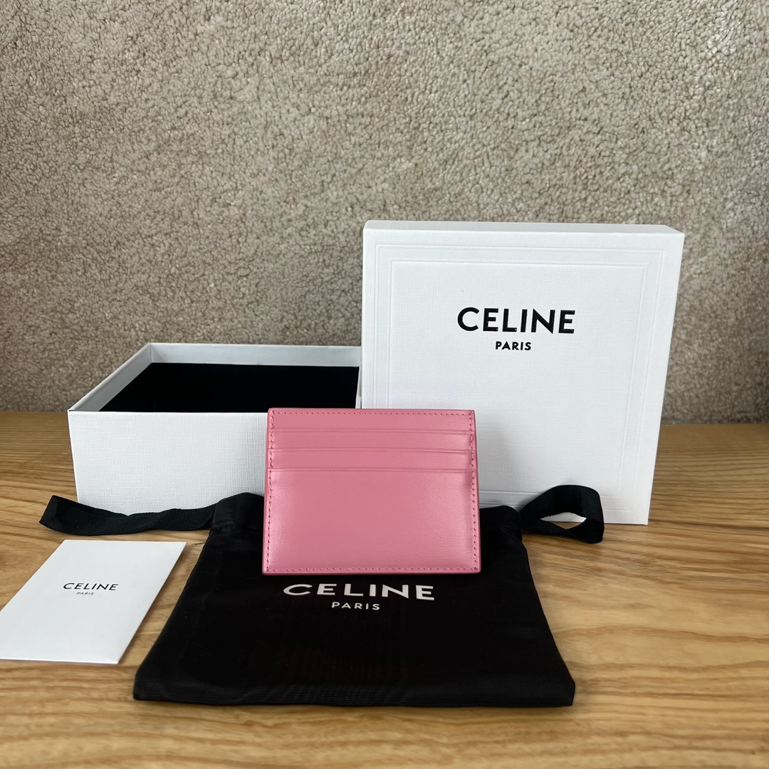 TRIOMPHE亮泽牛皮革卡包，10.5X7厘米，牛皮，衬里:牛皮革/织物金色饰面6个卡槽，1个扁平口袋