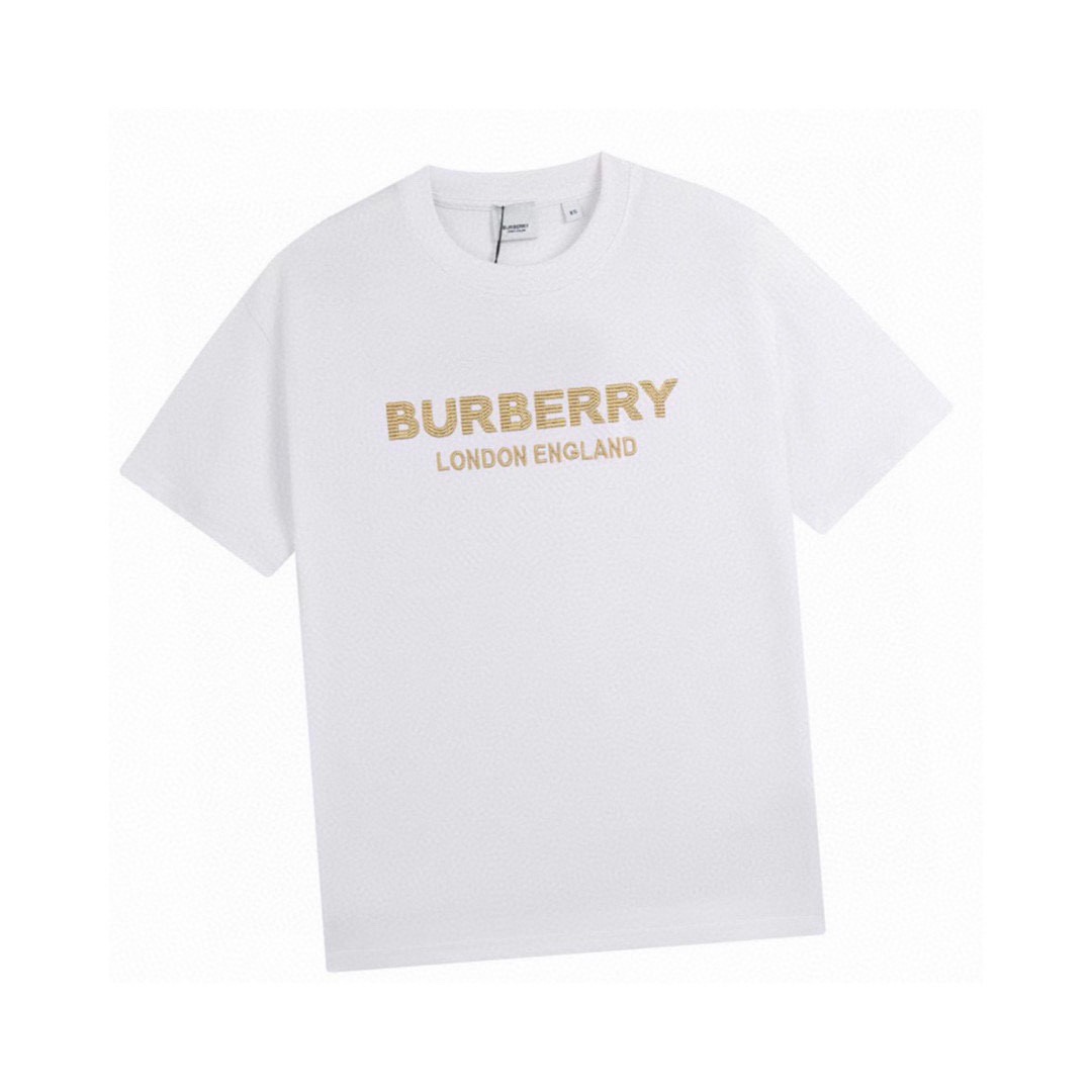 巴宝莉/Burberry 夏季新款高端品质经典字母刺绣圆领短袖T恤