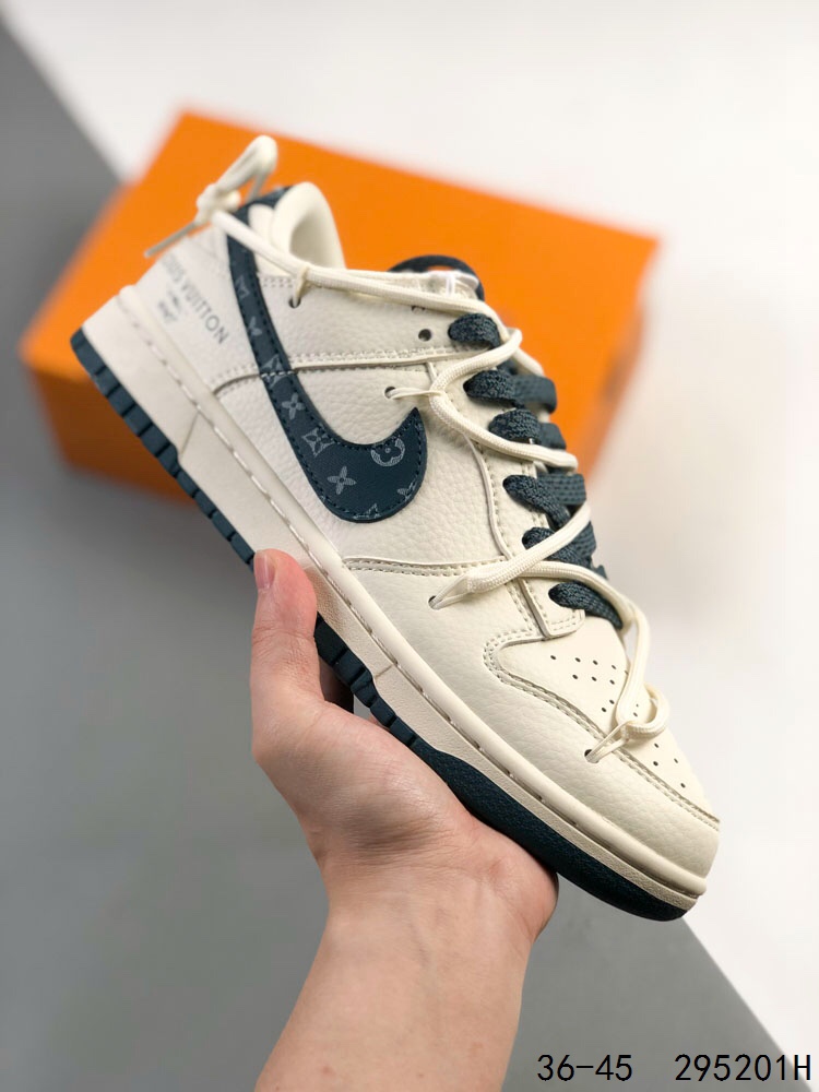 公司级真标带半码！NikeNike SB Dunk Low 绑绳绑带系列 LV联名 复古低帮休闲运动滑板板鞋。采用脚感柔软舒适ZoomAir气垫，有效吸收滑板等极限运动在落地时带来的冲击力，为街1