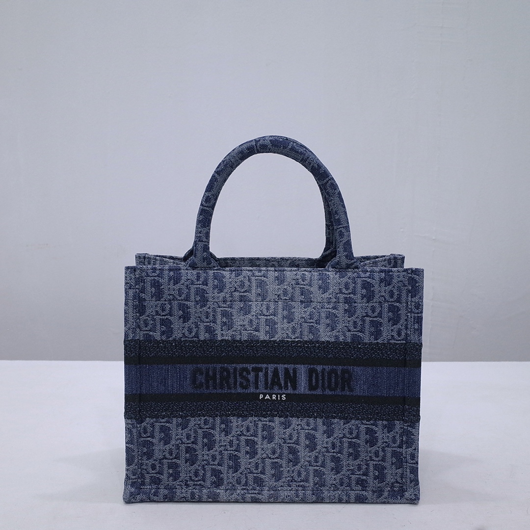 Dior Book Tote AAAAA+
 Handbags Tote Bags Blue Denim Oblique