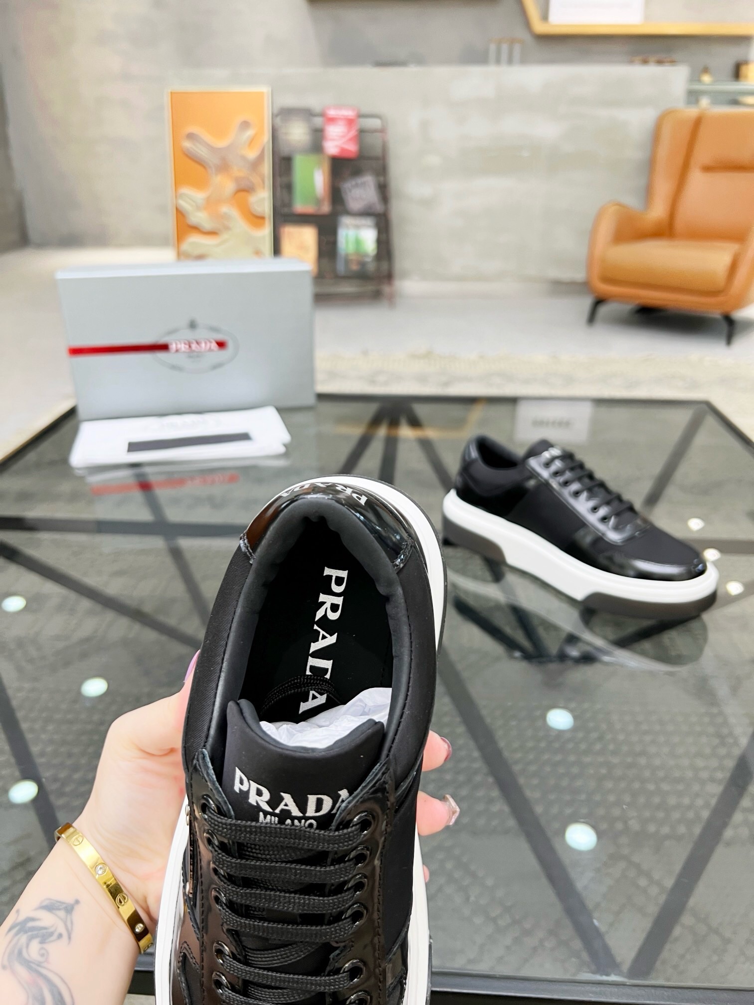 Prada Haute Couture Classic Luxury Leather Shoe Loafer Shoes 7