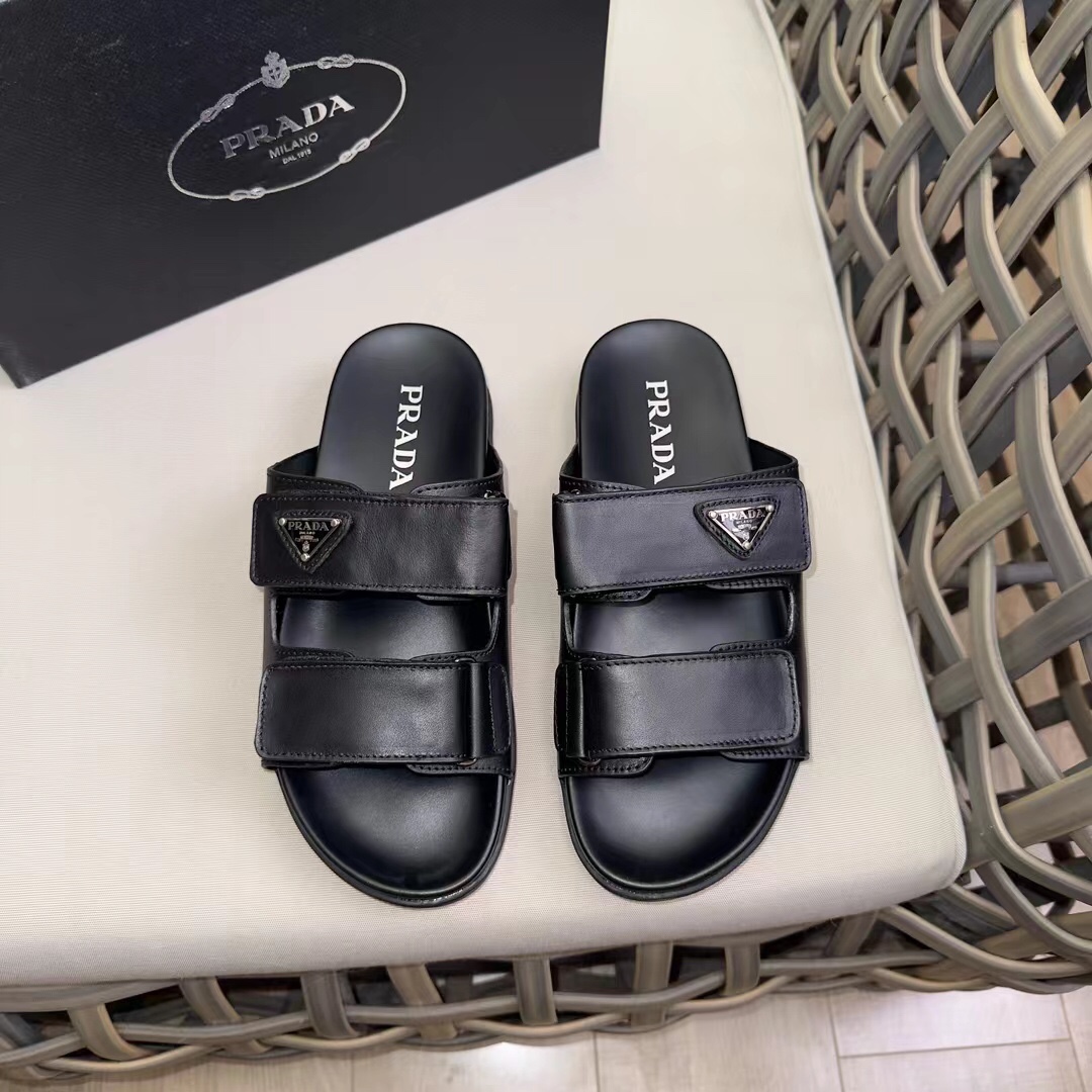 Flawless
 Prada Shoes Sandals Slippers Best Fake
 Men Genuine Leather Rubber Sheepskin Summer Collection Casual