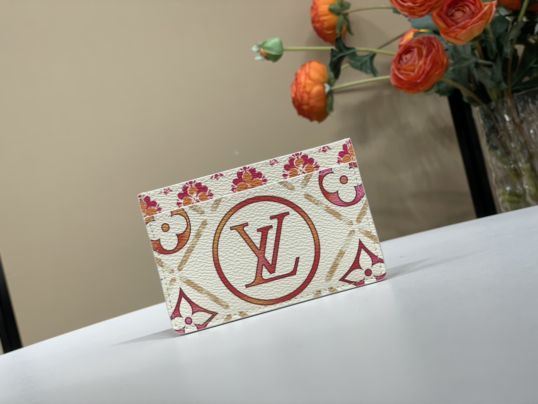 Louis Vuitton Replica
 Portefeuille Kleine portemonnee Rood Afdrukken Canvas Zomercollectie LV Circle M83625