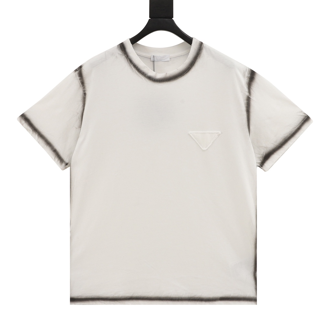 Prada/普拉达 水洗贴布三角标短袖T恤