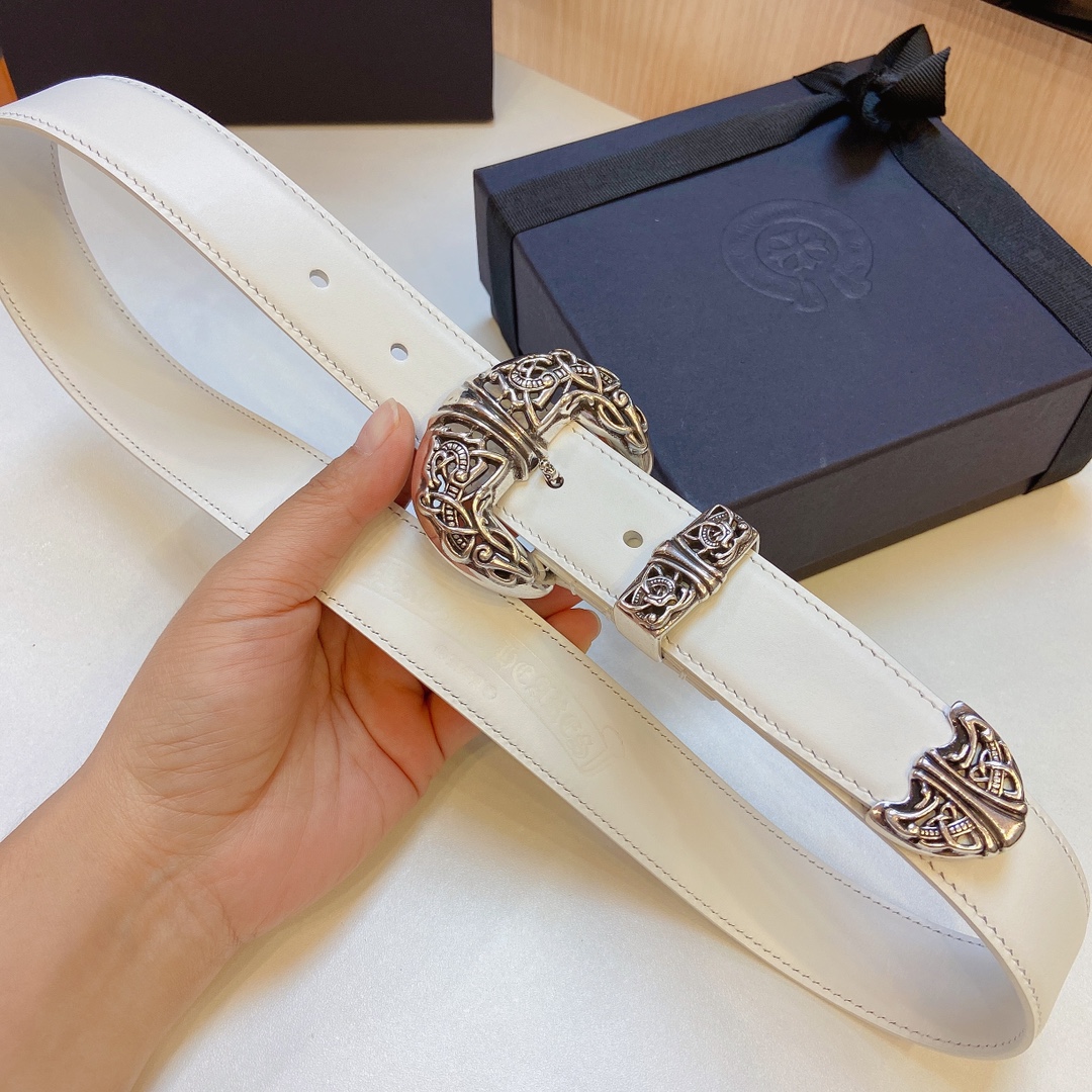 Purchase Order: Chrome Hearts Crocson Belt, S925 Pure Copper Platinum Semen, 3.0 cm Width - 图片 6