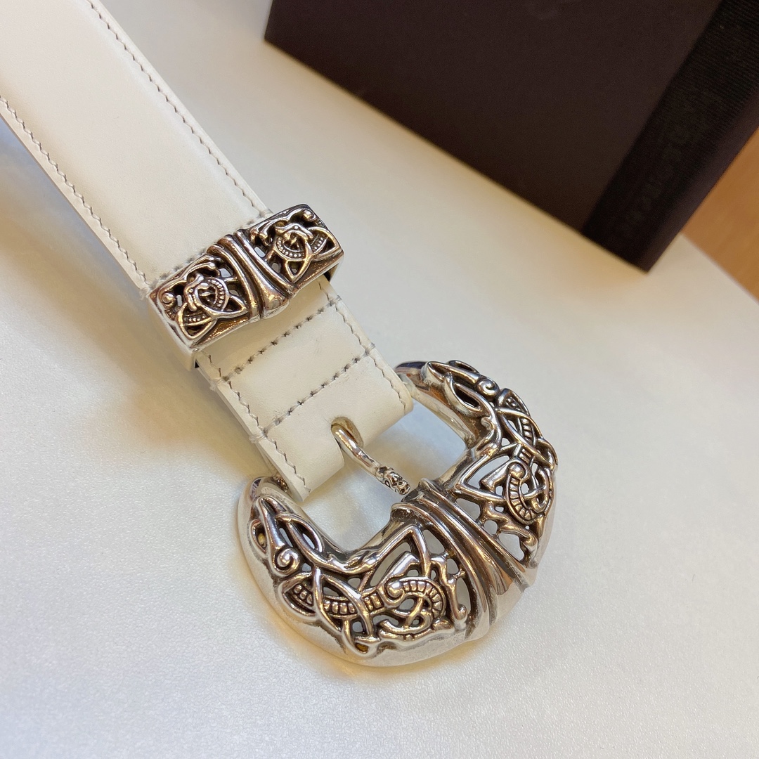 Purchase Order: Chrome Hearts Crocson Belt, S925 Pure Copper Platinum Semen, 3.0 cm Width - 图片 3
