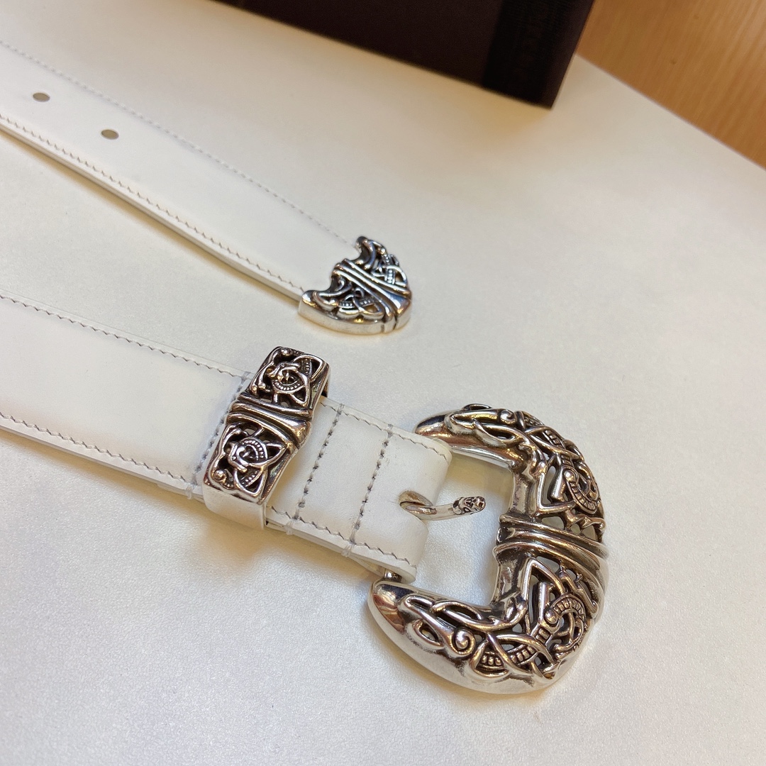 Purchase Order: Chrome Hearts Crocson Belt, S925 Pure Copper Platinum Semen, 3.0 cm Width - 图片 4