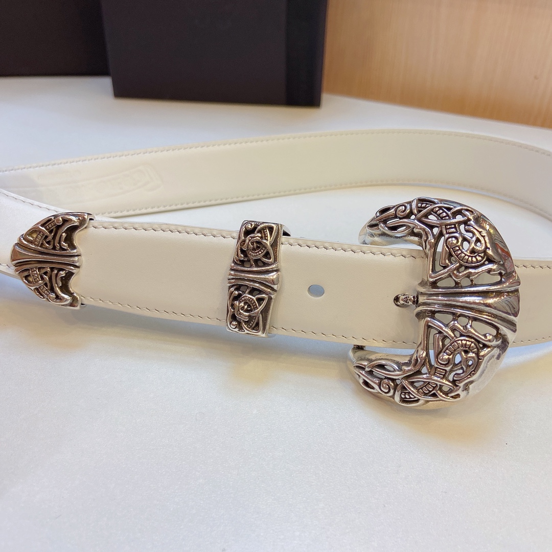 Purchase Order: Chrome Hearts Crocson Belt, S925 Pure Copper Platinum Semen, 3.0 cm Width - 图片 2