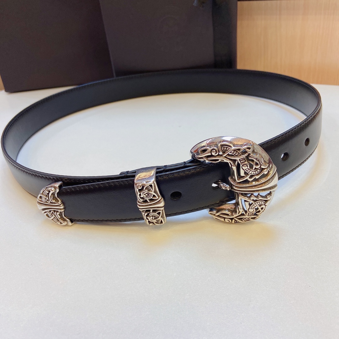 Purchase Order: Chrome Hearts Crocson Belt, S925 Pure Copper Platinum Semen - 图片 1