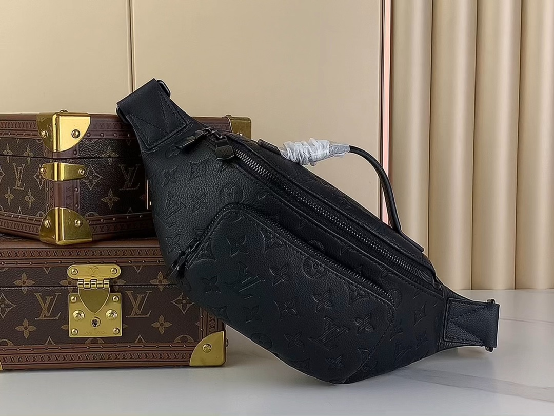 【Rush Bumbag 腰包】M47058 黑色 （条纹压花）升级版 视频参考