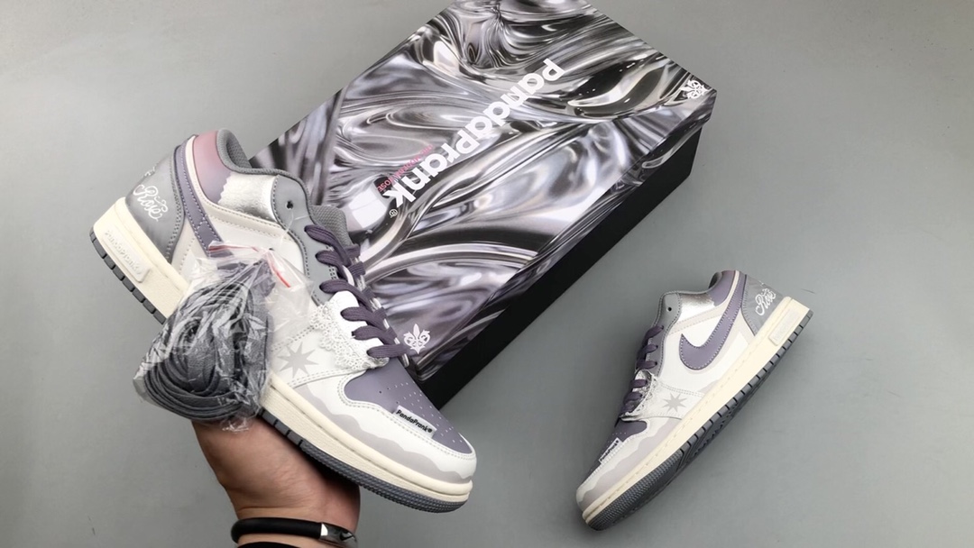 #视频鉴赏  Air Jordan AJ1 Low 熊猫恶作剧摩登薇境 格雷系 黑银灰1