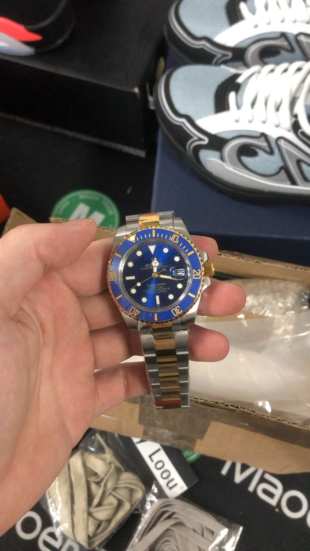 Replica del designer di marchi
 Rolex Submariner Orologio da Polso Blu