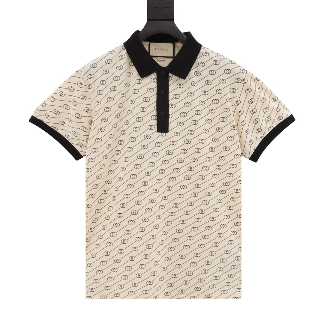 Gucci Odzież Kuszlka polo T-Shirt Kolor moreli Czarny Unisex Krótki rękaw