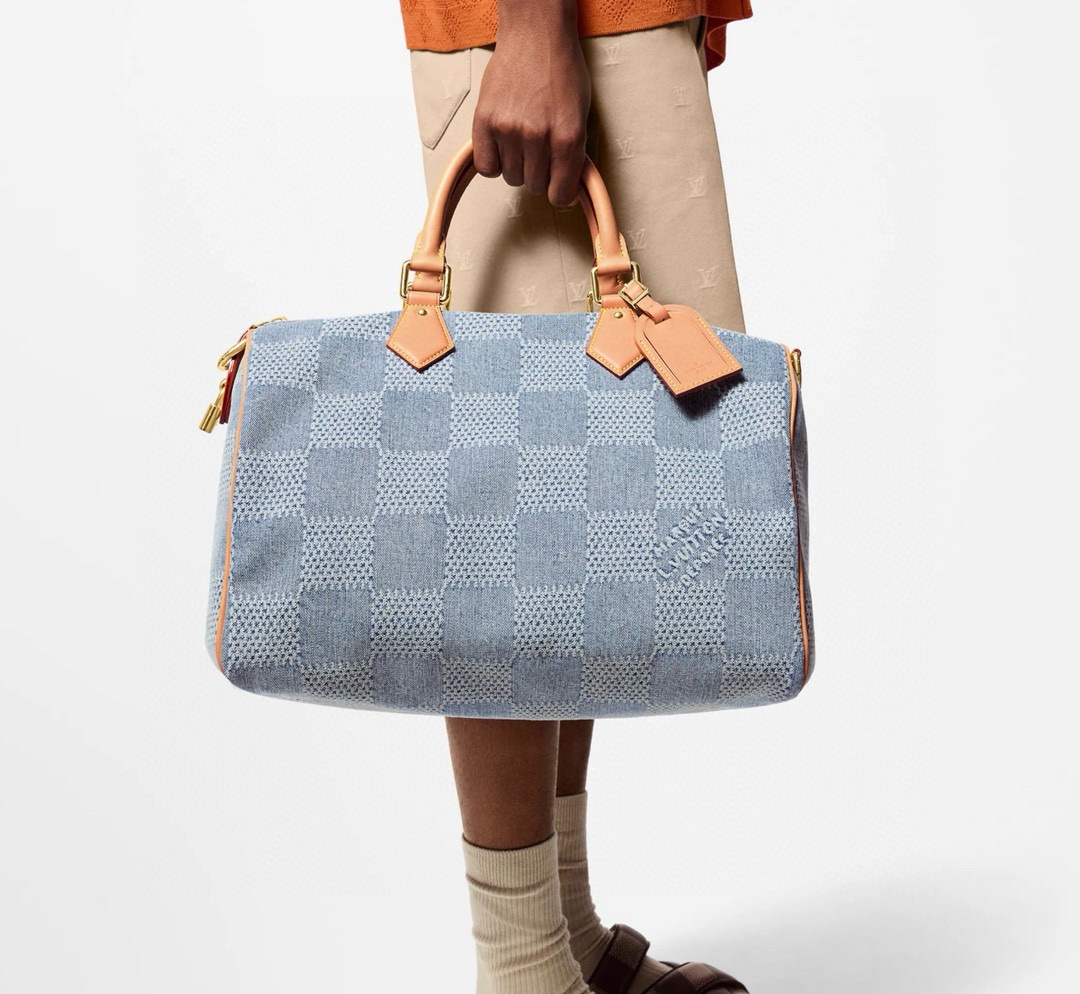 Louis Vuitton SPEEDY 40 BANDOULIERE handbag N40701 blue (plaid denim) official show