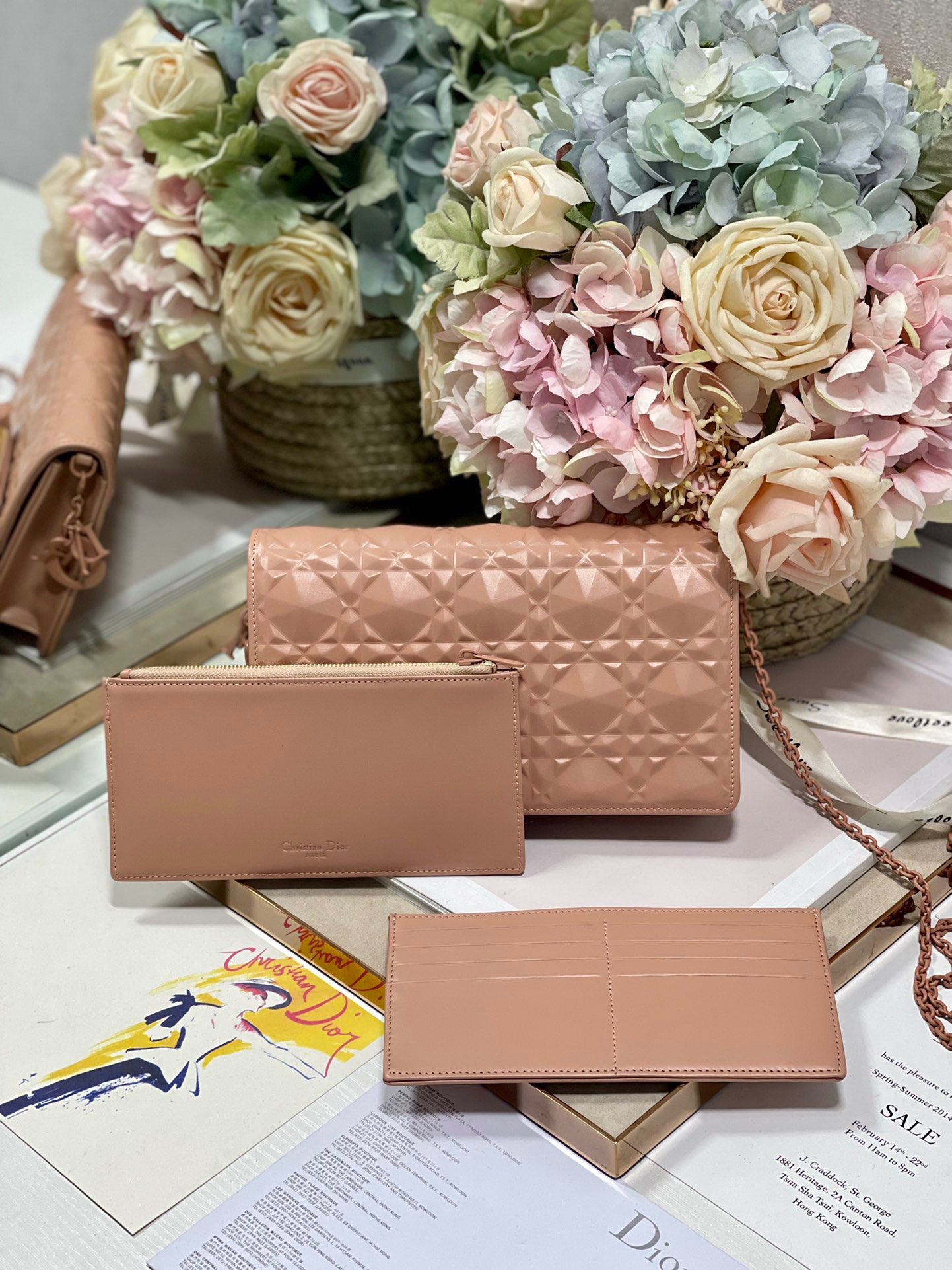 Dior Taschen Kupplungsbeutel Top 1: 1 Replikat
 Rosa Rindsleder Lady Ketten