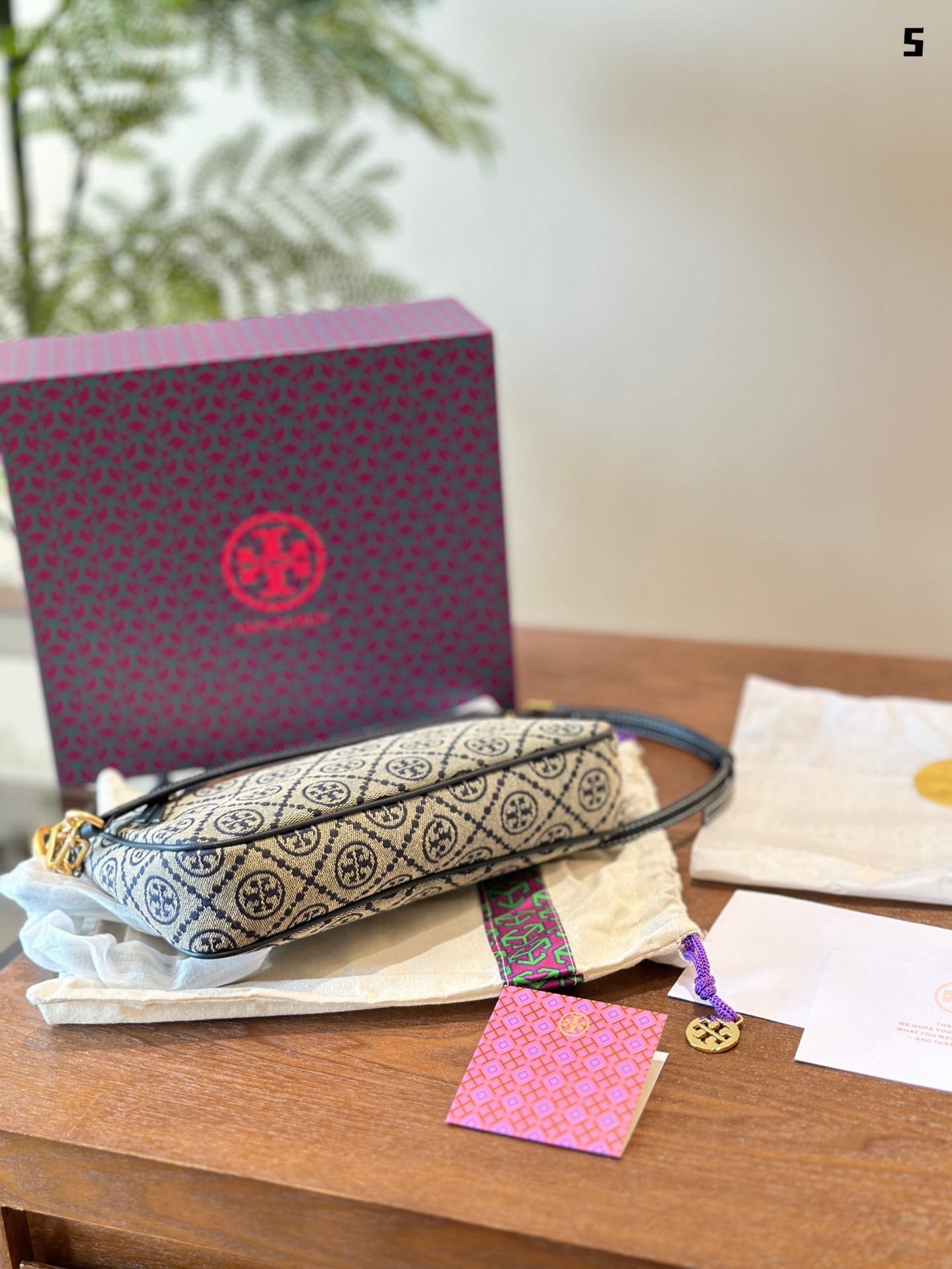 Tory Burch Monogram Zip Shoulder Bag
