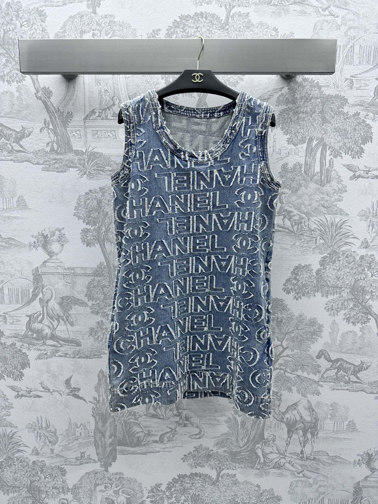 Chanel Wholesale
 Clothing Dresses Tank Tops&Camis Cotton Denim Summer Collection Vintage