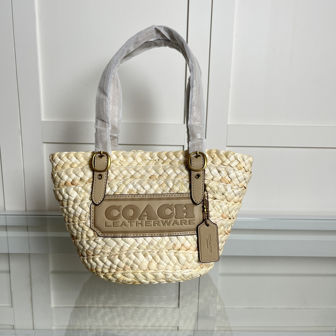 Coach Handbags Crossbody & Shoulder Bags Tote Bags Brown Straw Woven Mini