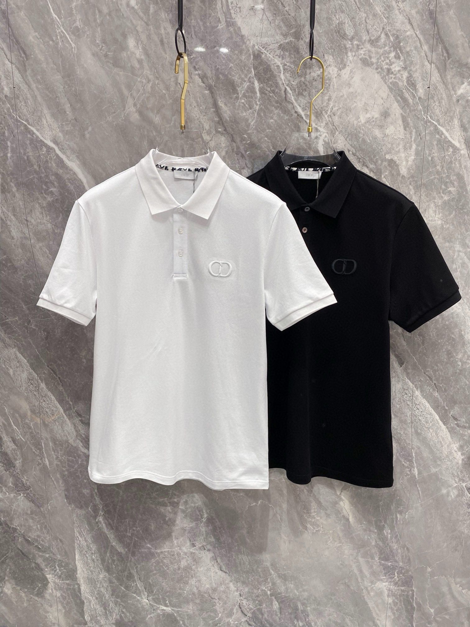 Dior Clothing Polo T-Shirt Online Sale
 Black White Men Cotton Summer Collection Fashion