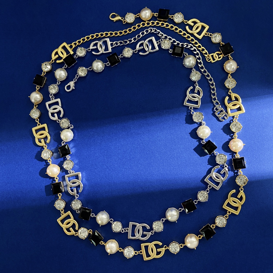 “D&G Dougabana Euros Retrospect Long Money Chain Necklace – Brass Material” - 图片 1