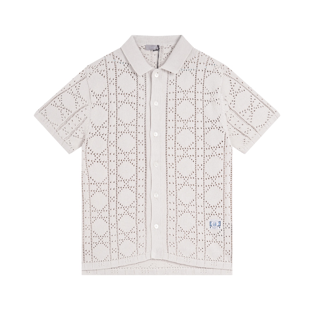 Versión correcta de alta calidad P125 DR, nueva colección de primavera/verano 2024, cárdigan de punto con cuello polo d…