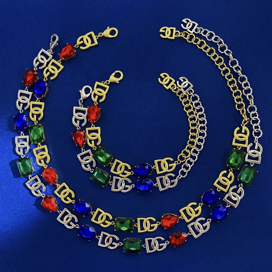 D&G Elliptical Diamond Hand-Link Necklace and Handcuff Set Details - 图片 1