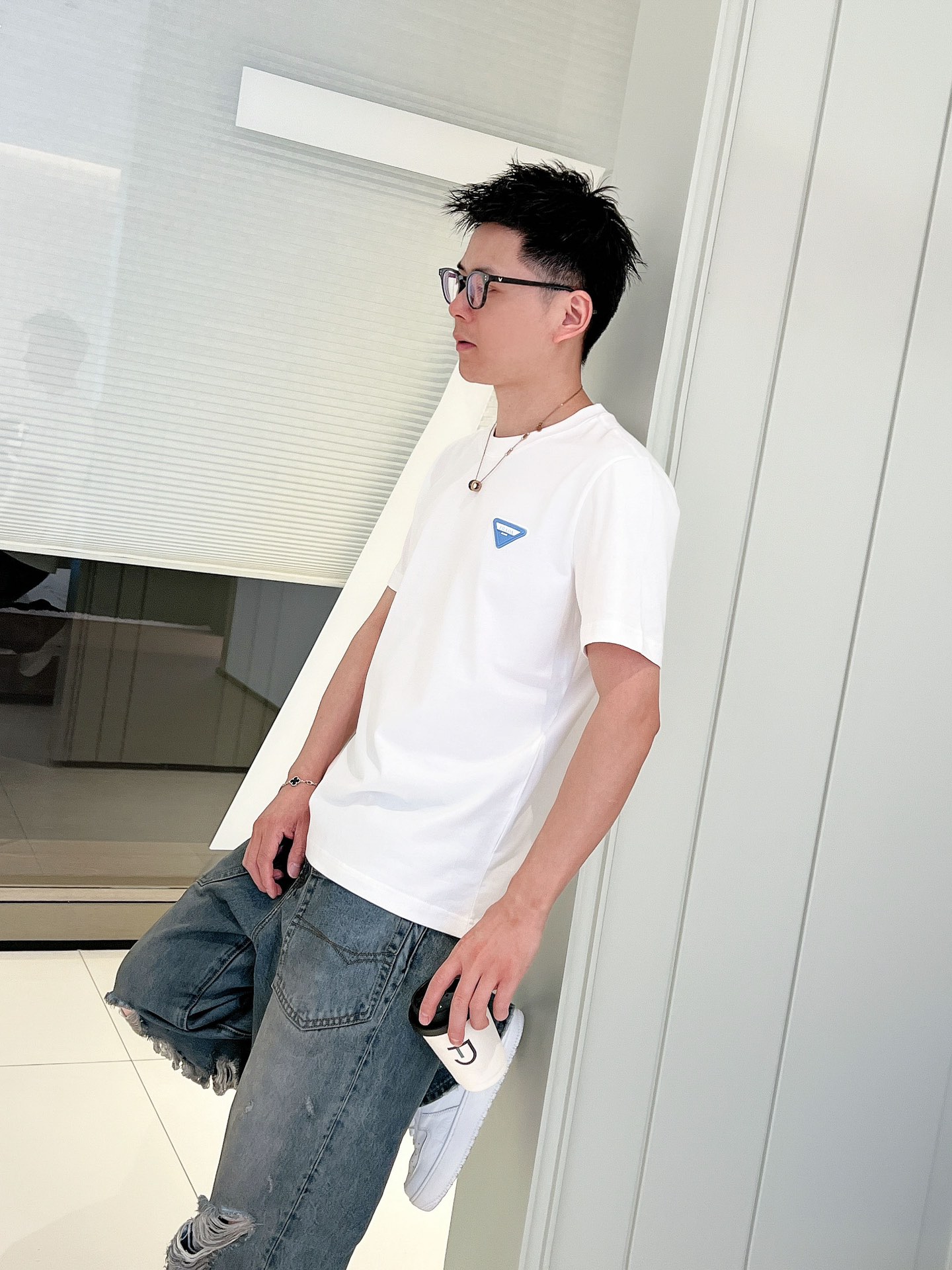 。上新PRADA 新疆长绒棉 上身舒适亲肤 纯棉质感 经典百搭 码数S-XXL